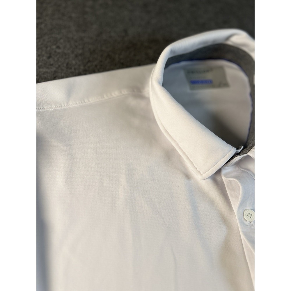 Twillory Athlounger Button Up Shirt Mens 2XL White Performance Stretch Athletic
